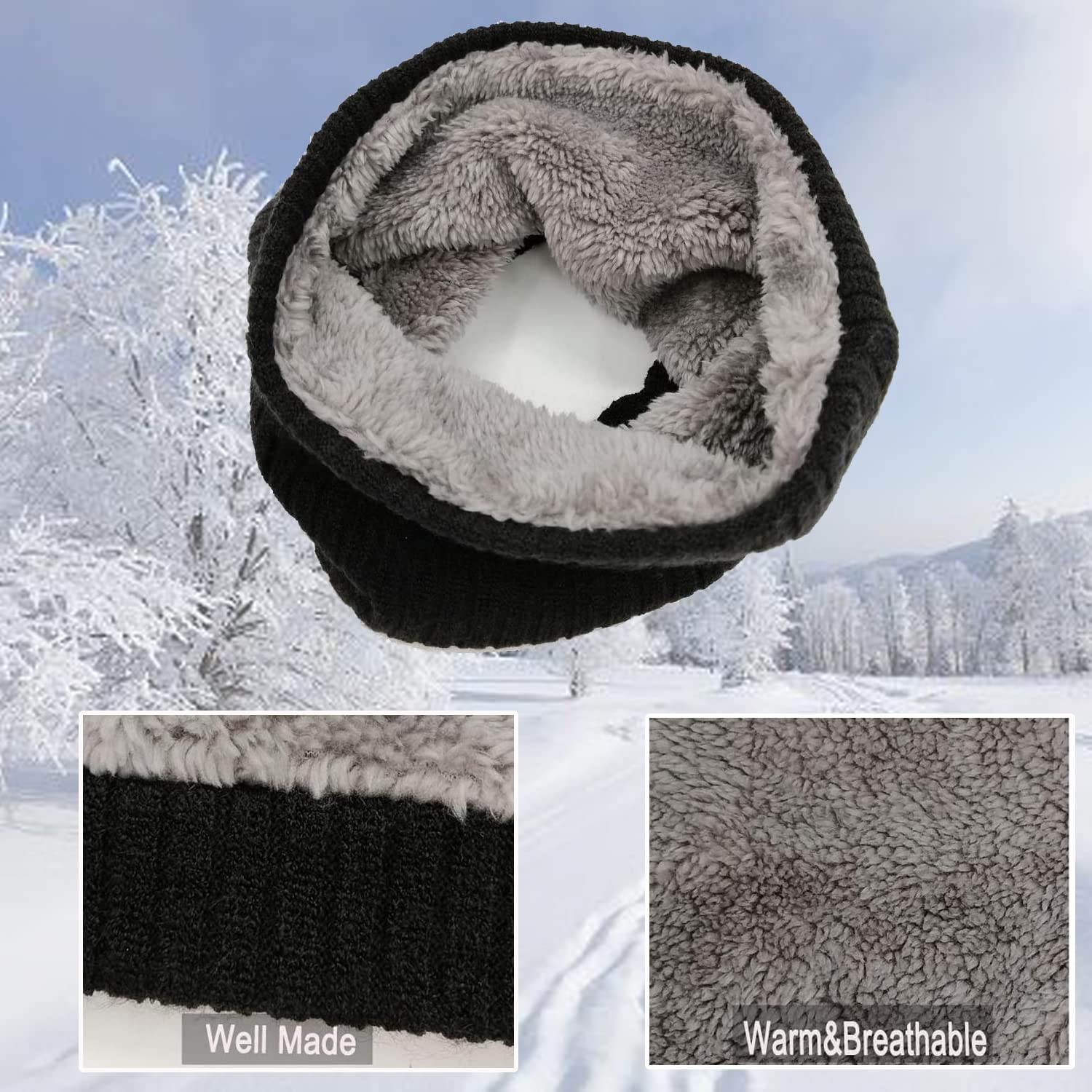 lifwimner 2 Pezzi Scaldacollo Uomo Sciarpa da Donna e da Uomo Invernale a Maglia Caldo, Scaldacollo Moto Invernale Scalda Collo Cervicali, Neck Warmer Snood