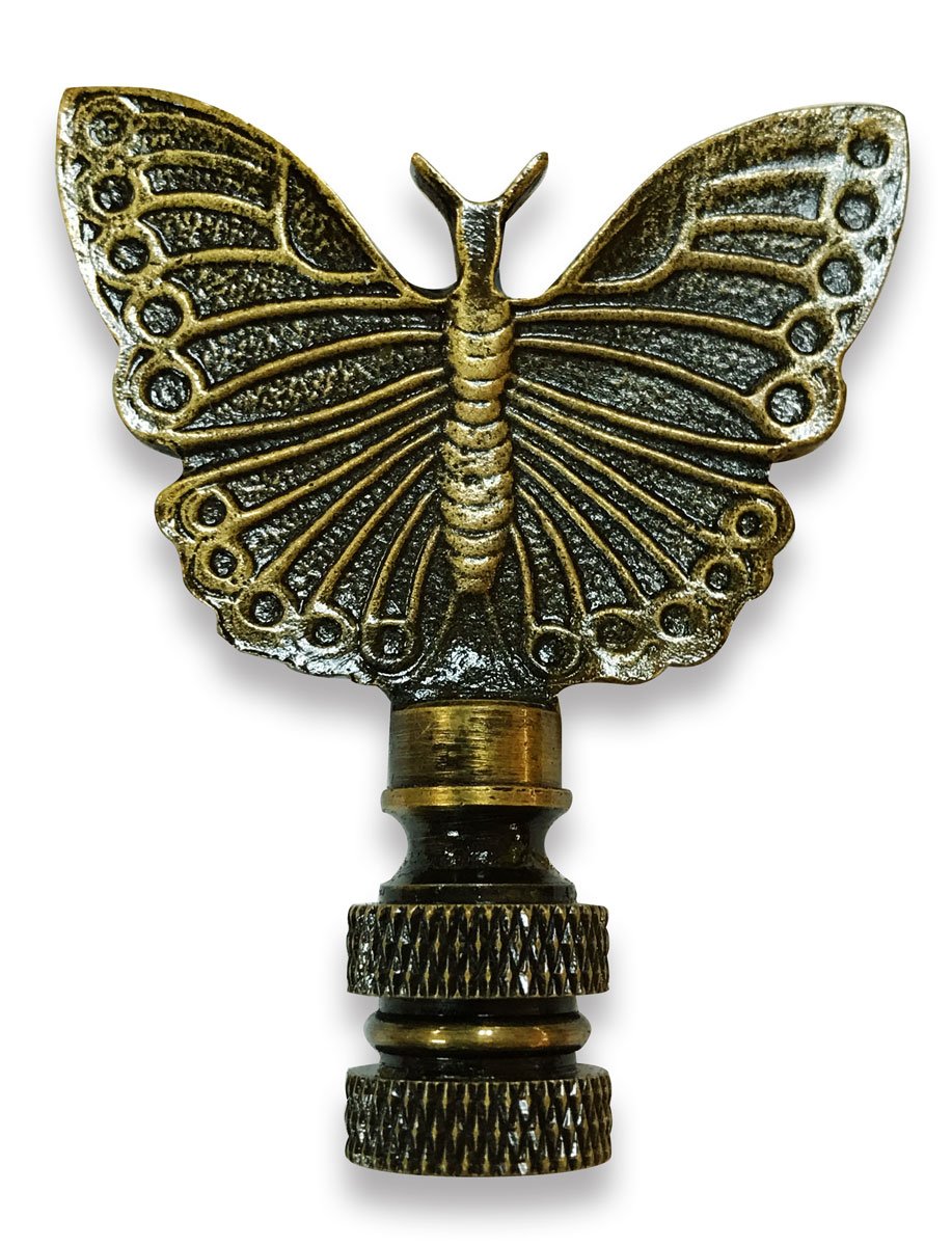 Royal Designs Monarch Butterfly - Terminal de lámpara de 2.25 pulgadas para pantalla de lámpara, latón antiguo