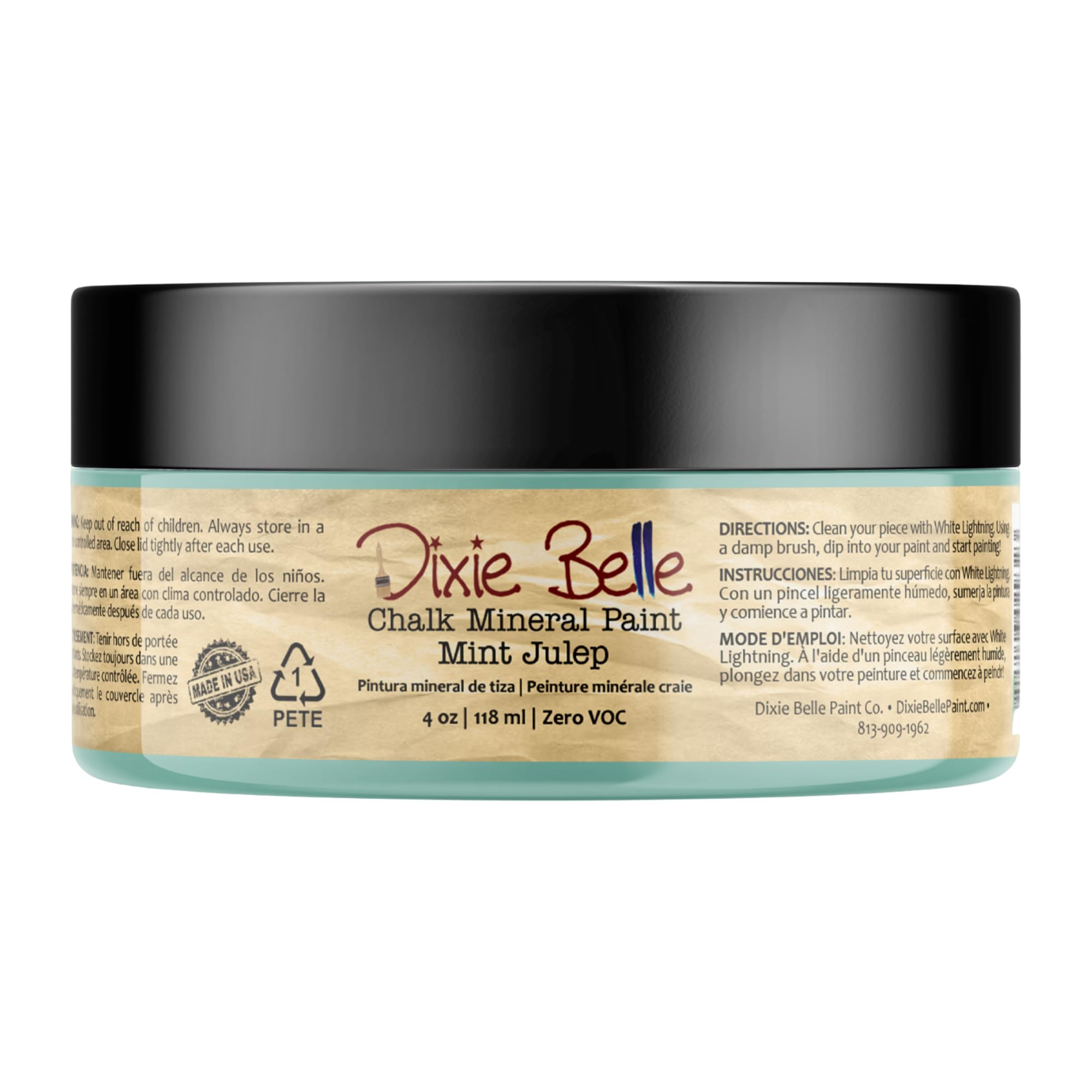 Dixie Belle Paint Company Chalk Finish Furniture Paint - Caviar (32oz) - Matte Black Chic Chalk Mineral DIY Furniture Paint — view 270