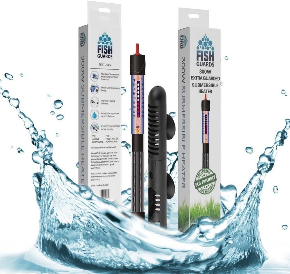 Submersible Aquarium Heater 300W with Heater Guard Bundle
