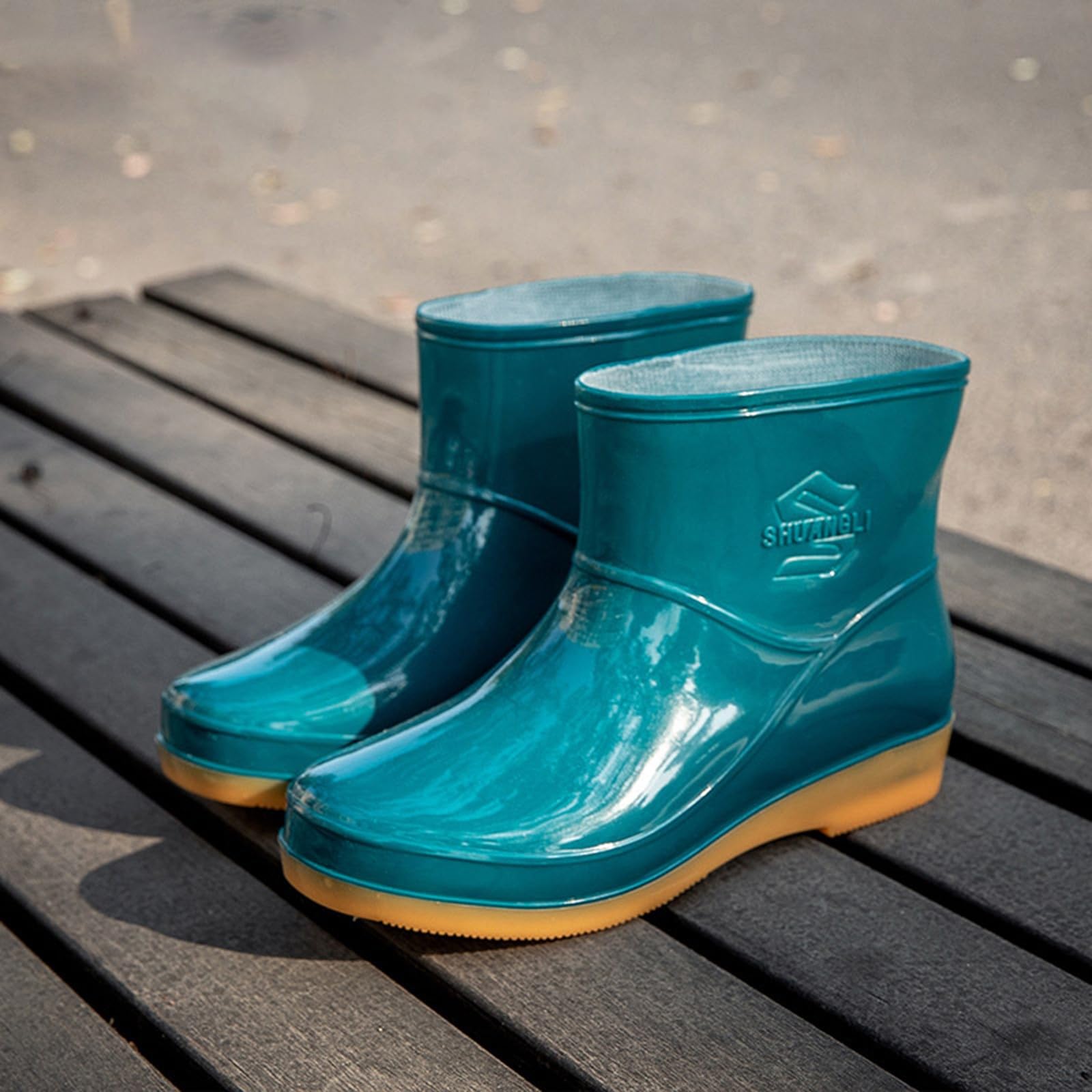 Botas de goma cortas para mujer, botas de lluvia antideslizantes, botas de jardín, impermeables, botines de goma, botas de goma, botas de lluvia, botas de lluvia para exteriores, botas de lluvia