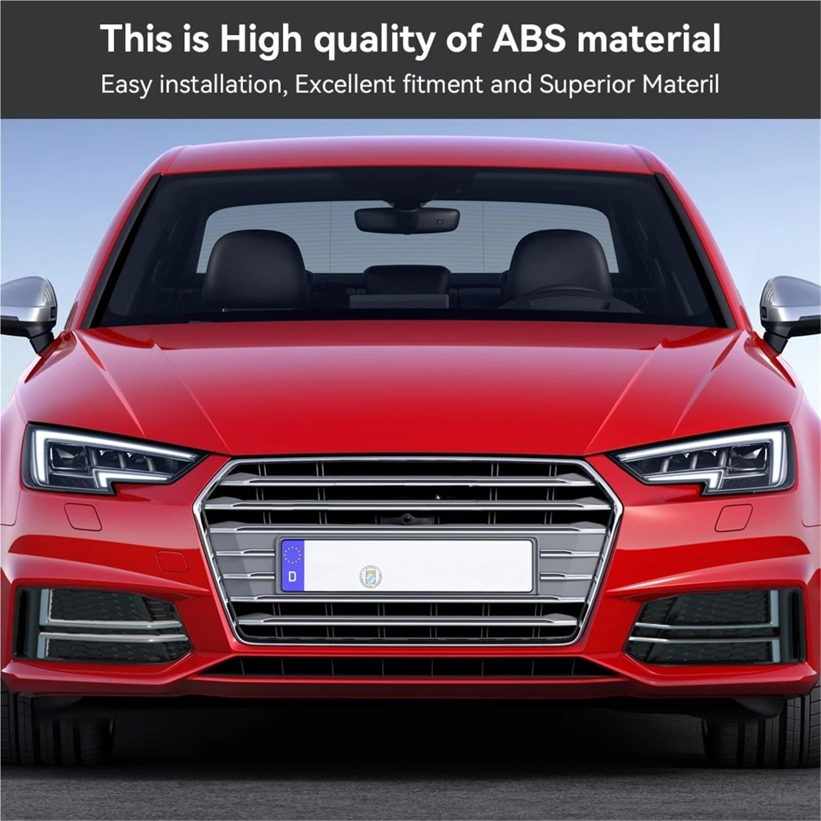 1 para osłony przednich świateł przeciwmgielnych zderzaka kratki pasuje do AUDI A4 B9 S-LINE 2016 2017 2018 kratka samochodowa 8W0807681F 8W0807682F Osłona chłodnicy motocykla kratki samochodowej(B)