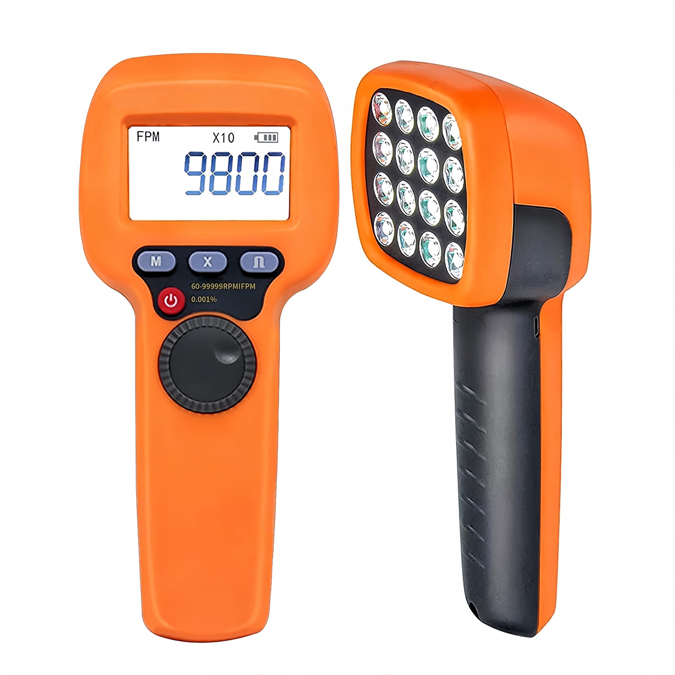 Kethvoz Tachimetro Digitale Stroboscopio, Portatile Tachimetro Stroboscopico, Misurazione Del Motore, Elica, Velocità Rotativa 60~9999 Fpm, Led Flash Strobe Hz Velocity Tester for Gear Print Sealing