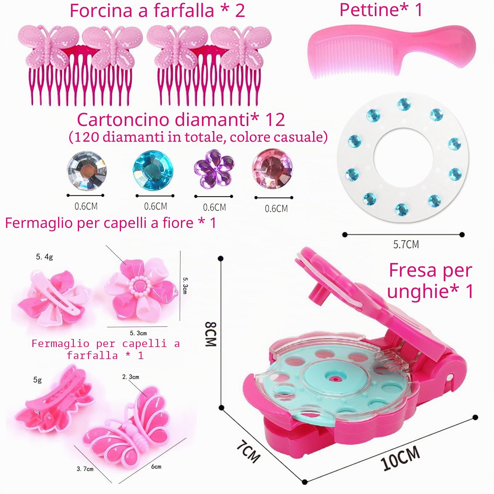 Hair Bedazzler Kit Con 120 Diamanti E forcine, fasce per capelli e pettini, Capelli Applicatore Strass, Applicatore Strass Diamante Gioielli Macchina Strumento Per Lo Styling Glam