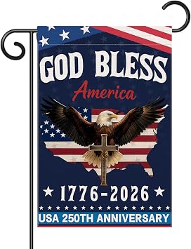 250 Anniversary USA Flag 12 X 18 Inch 250th Anniversary Decorations Double Sided Waterproof 250 Years Garden Flags