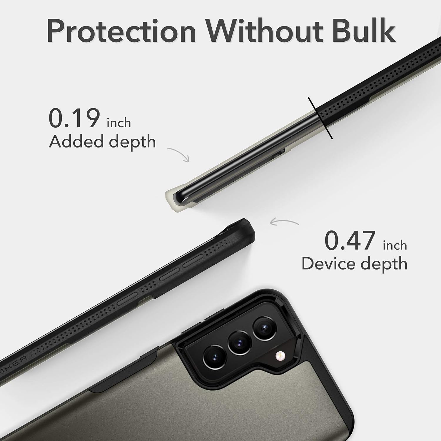 YOUMAKER Designed for Samsung Galaxy S21 Plus Case with Built-in Screen Protector, Full Body Shockproof Rugged Protective Cover for Galaxy S21 Plus 5G 6.7 inch- Gunmetal