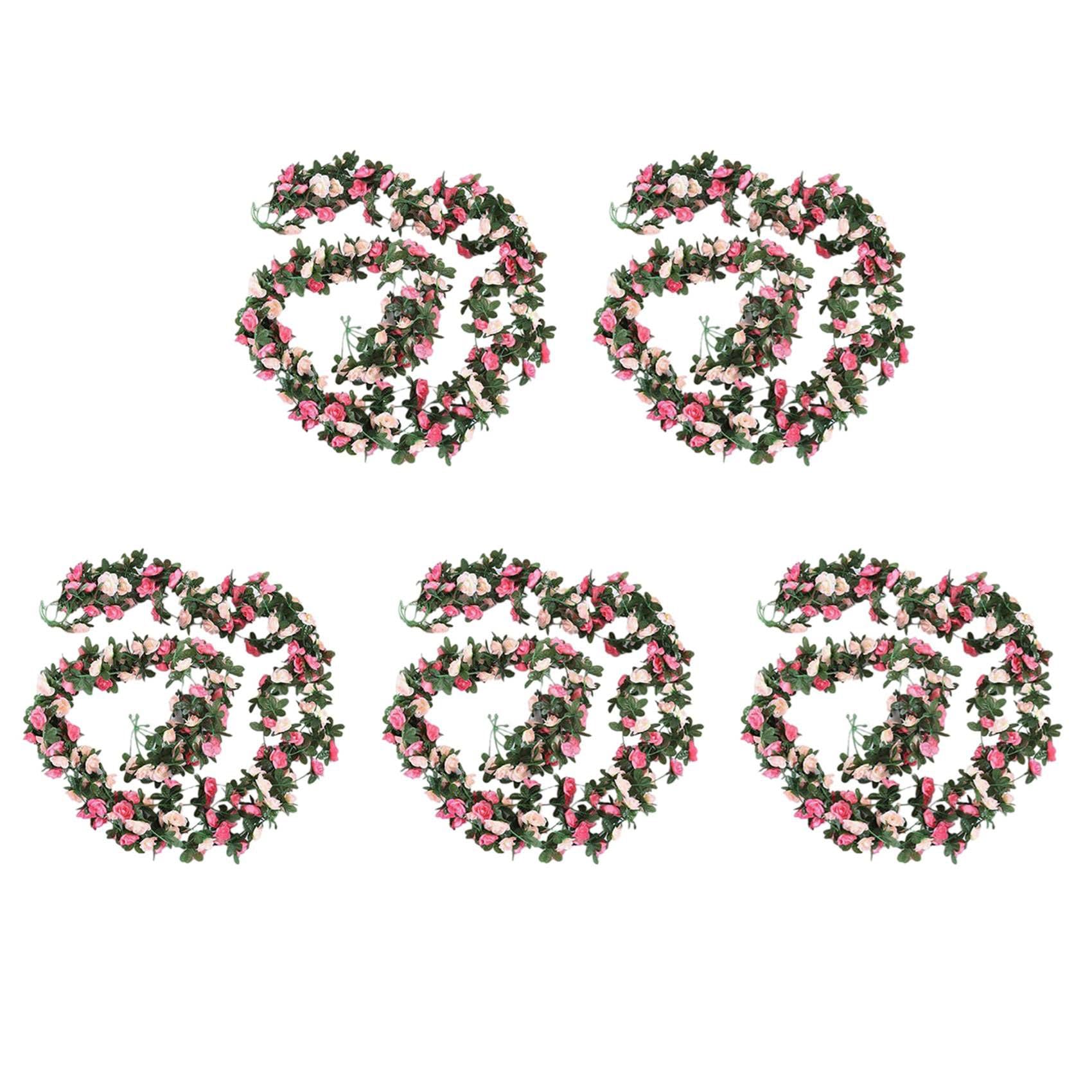 Hndhbfgrt 10Pcs Artificial Rose Flower Floral Fake Vine Hanging Garland Party Wedding Decor