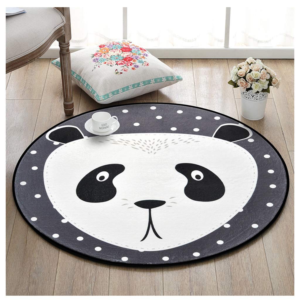 Tapis rond animaux pour chambre d'enfant et salon, panda mignon en textile doux