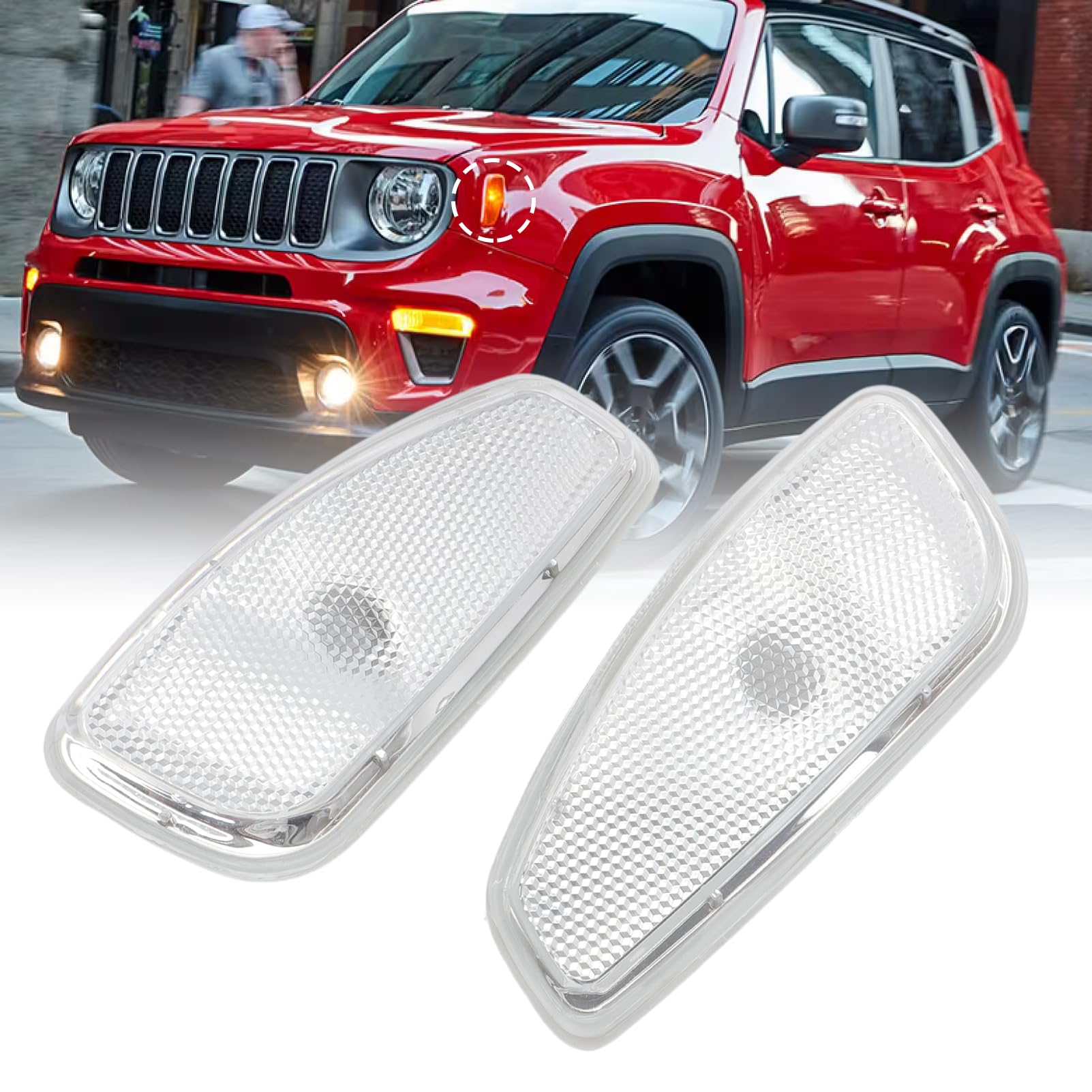 2xLED Indicatore di Direzione Lampada Segnale Impermeabile per Renegade 2014-2021 51953116, 51953114 lampadine led con lenti fumè indicatori di direzione indicatori di direzione laterali luce