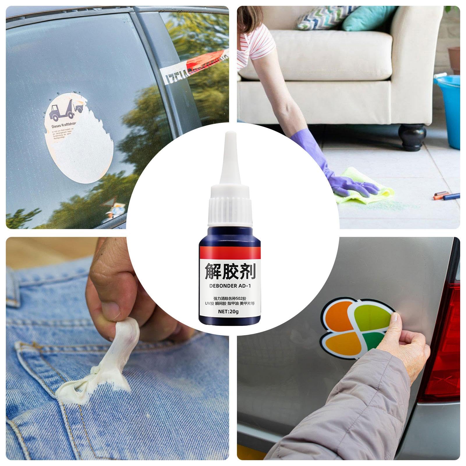 Rimuovi Colla Forte Gel Multiuso – Solvente Adesivo 20 G Per Superfici Delicate, Rimuove Etichette, Colla 502 E Residui Da Vetro, Marmo, Auto E Pavimenti