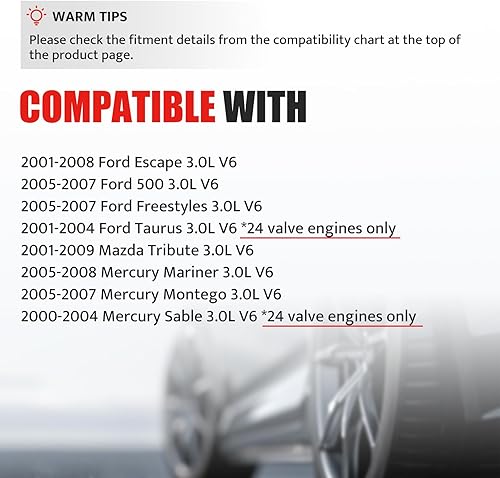 Miniatura 3 de Paquete de bobinas de encendido y bujías compatibles con Ford Escape 3.0L V6 2001-2008, Mazda Tribute, Ford 500 Freestyle 2005-2007, 01-04 Taurus,