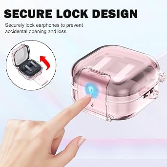 Transparent case for Samsung Galaxy Buds 4/4Pro with Phone Stand-Clear Pink