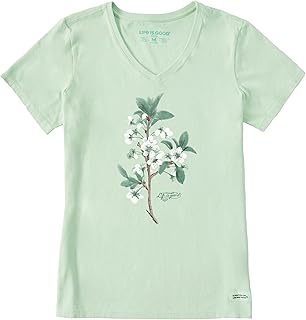 Women's Antique Plum Blossom Painting Short Sleeve Crusher Vee