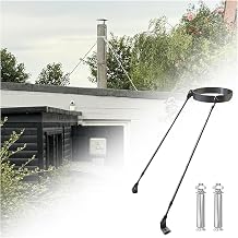 304 Stainless Steel Roof Chimney Bracket with Double Legs, Universal Pipe Brace for 3-9.8 in Diameter Stove Pipes, Weatherproof Wall Mount tubing Fixing KitHoop Dia 4in/100mm