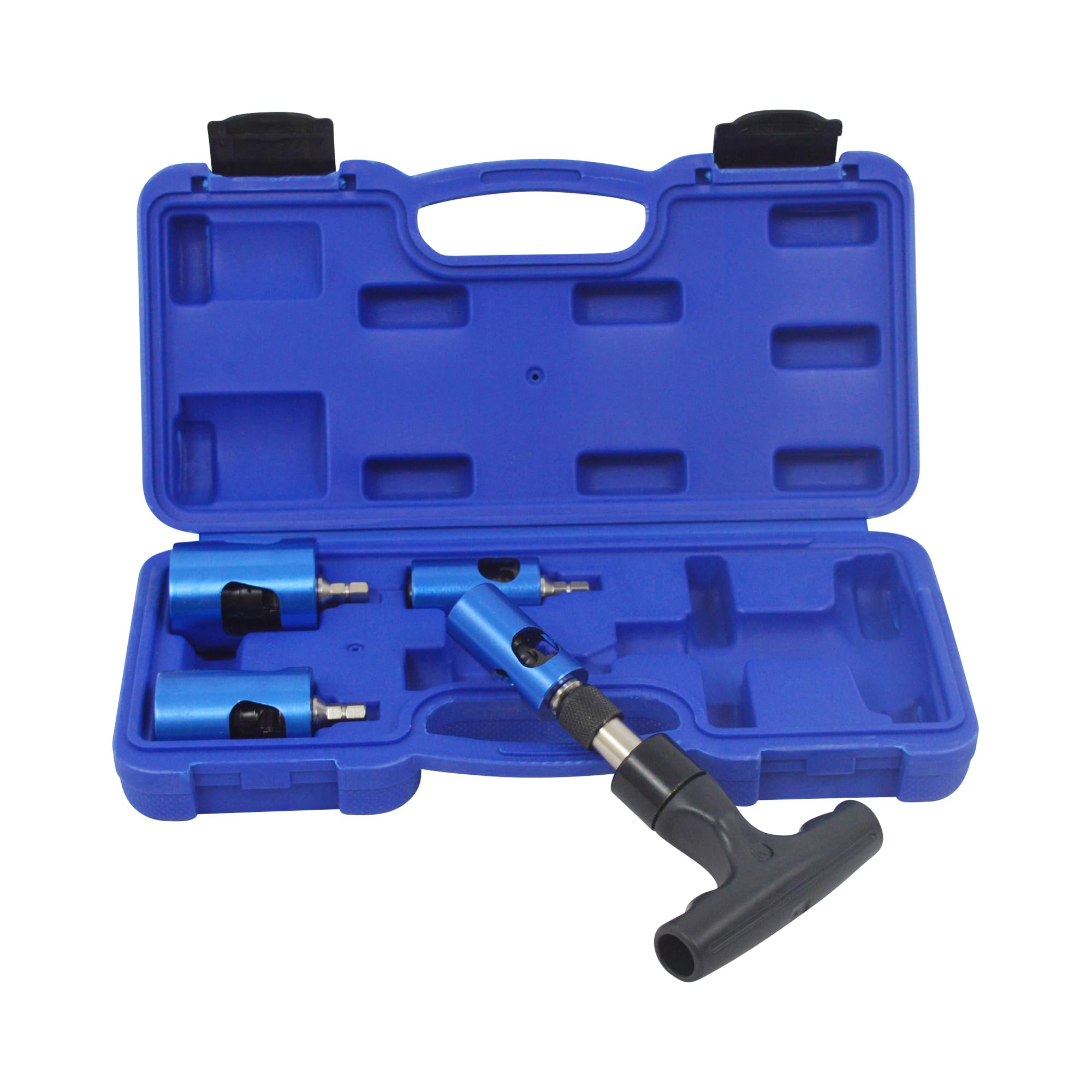 Set di calibrazioni professionali per tubi compositi multistrato, 16-32 mm, 4 calibri con impugnatura a scatto di potenza, in valigetta di plastica
