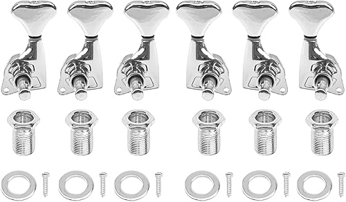 Miniatura 2 de Yootones - Juego de 6 cabezales de máquina de guitarra, sellados, afinadores de llave de afinación, repuesto 3L+3R, compatible con guitarras