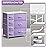 Sorbus Dresser with 7 Drawers - Furniture Storage Chest for Kids, Teens, Bedroom, Nursery, Playroom, Clothes, Toys - Steel Frame, Wood Top, Tie-dye Fabric Bins (7-Drawer, Pastel Purple)
