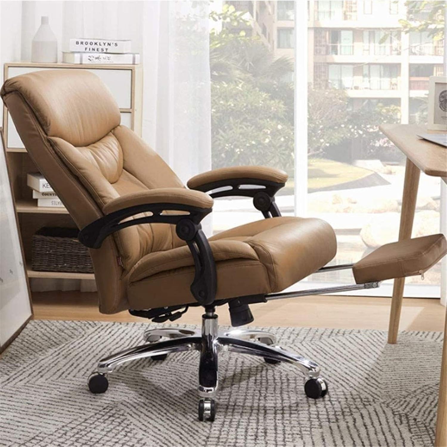 【新品】ダブルクッション エグゼクティブチェア リクライニング フットレスト付 直送】 フットレスト付き リクライニングチェア｜nihonchokuhan(日本