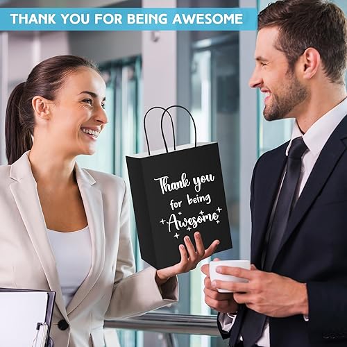 Miniatura 4 de Ctosree 20 bolsas de papel de regalo para empleados, compañeros de trabajo, colega de trabajo con asas, bolsas de regalo de agradecimiento para