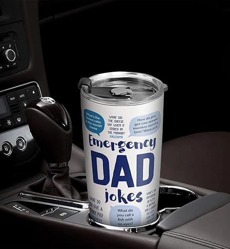 Miniatura 4 de 64HYDRO - ABLZ1805007Z - Vaso con tapa, con diseño de chistes de papá, con doble pared y aislamiento al vacío. Taza de café de viaje de 20 onzas,