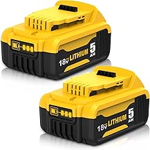 Powayup 2Pièces Rechange Batterie pour Dewalt 18V 5Ah DCB184 DCB180 DCB181 DCB182 DCB200 DCB201-2 DCB200-2 DCB204-2 DCB205-2 Compatible avec Les Outils électriques