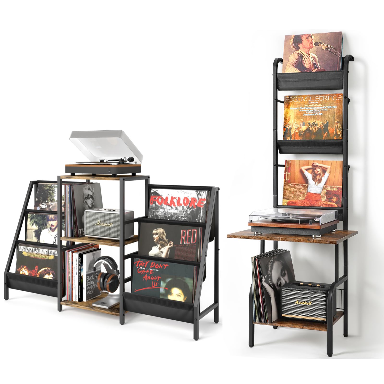 Amazon.com: Tewinko Record Player Stand with Vinyl Storage Set of