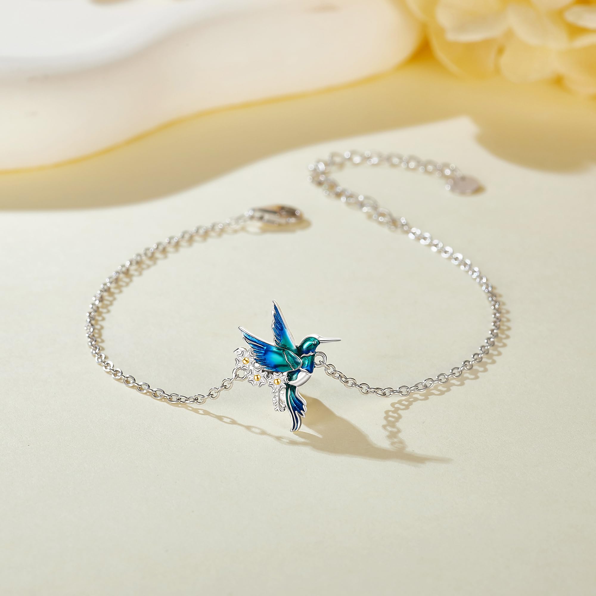 ONEFINITY Flamingo Elefante Gatto Cavallo Pinguino Colibrì Bracciale Per Donna Argento Sterling 925 Bracciale Gioielli Regalo, 15 cm, Argento, Senza Gemstone