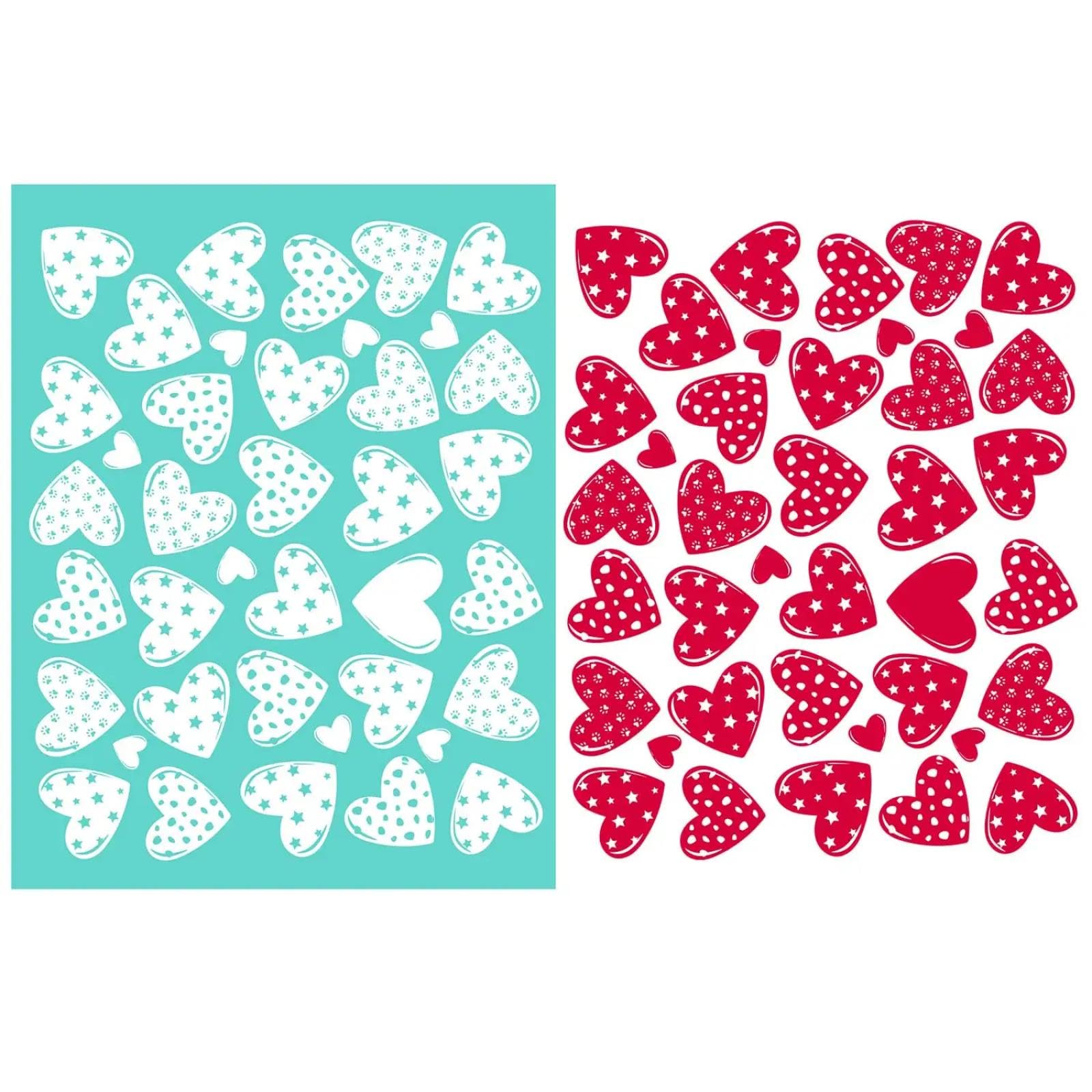 MANGOUSONG Screen Printing Kit,21.5x27.8cm Background of Love Silk Screen Stencils Reusable Silkscreen Print Kit for Printing Handbag Decoration Template ?Seal Tool