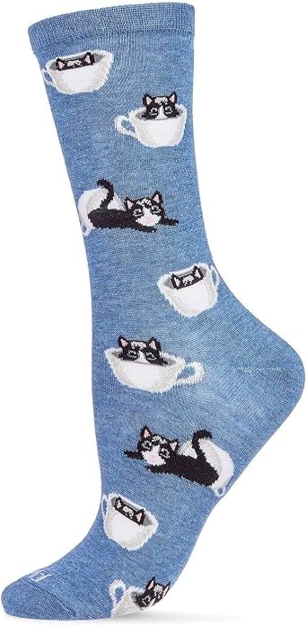 MeMoi Cup o Cats Rayan Blend Crew Socks