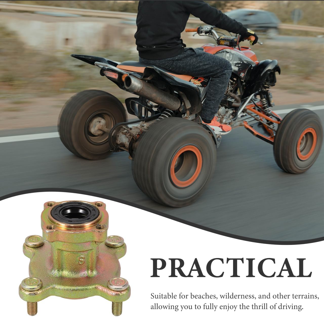 Front Wheel Hub Assembly for Go Kart Atv Rim Hub with Distance Easy Installation Compatible with Various Tire Versatile for Beach Wilderness Use