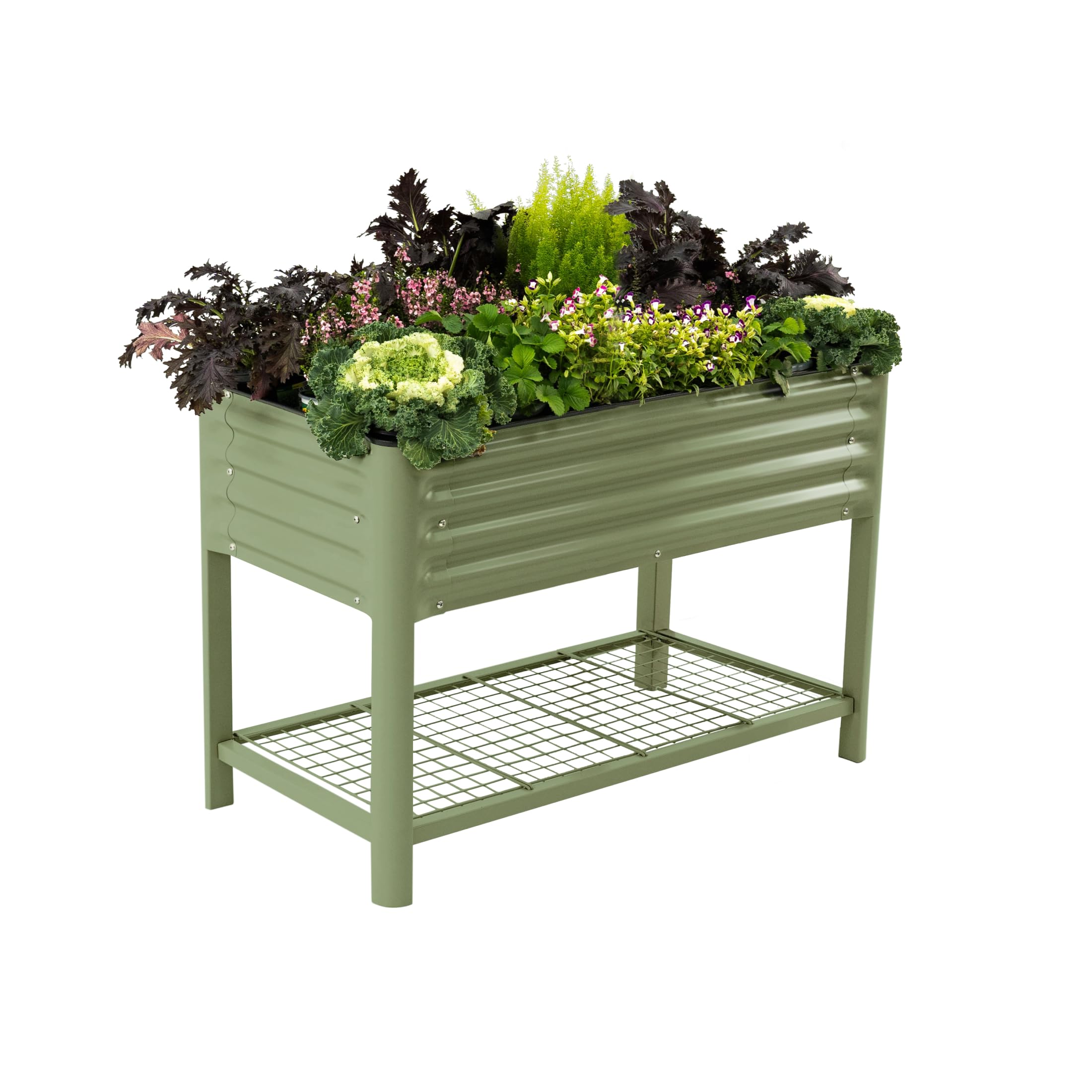 Elevated 2' x 4' Garden Bed with Legs & Storage Rack