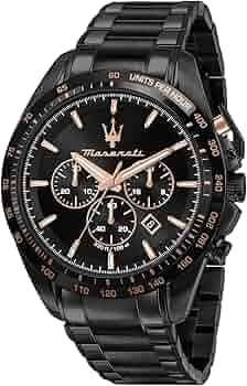 超希少！マセラティ（GOLD×BLACK）クロノグラフメンズ腕時計 Amazon.co.jp: マセラティ 腕時計 メンズ クロノグラフ 夜光針 10気圧