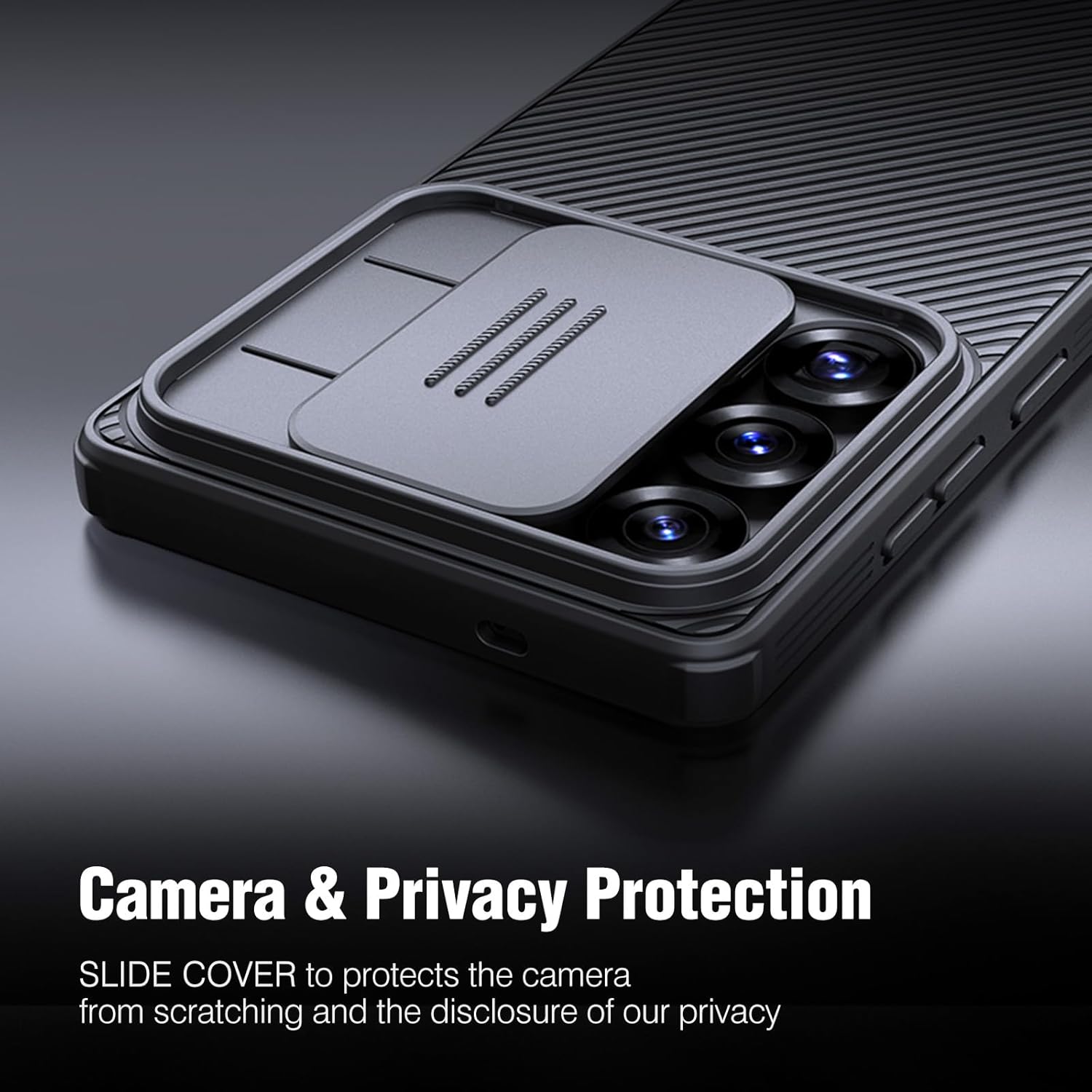 Nillkin for Samsung Galaxy S25 Ultra Case with Camera Cover, [Lens Protection] Mil-Grade Shockproof Protective Bumper Hard Cover Slim Phone Case for Galaxy S25 Ultra Cases 6.9'' Black - Image 2