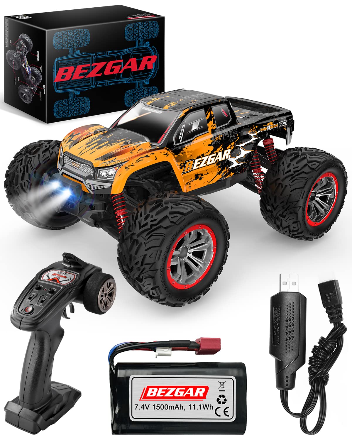 Buy BEZGAR 9 Hobby Grade 112 Scale RC Trucks, 4WD High Speed 45 Km/h