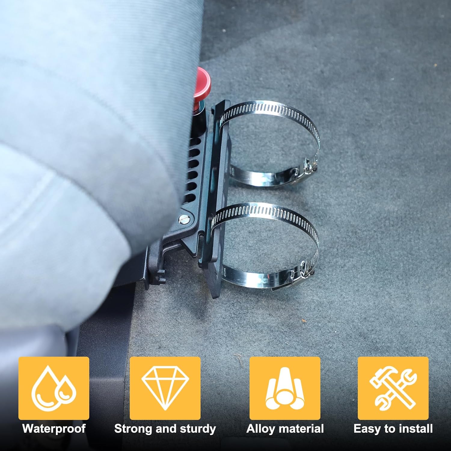 Quick Release Fire Extinguisher Holder Mount Compatible with Honda Pilot 2003-2008 Accessories, Co-Pilot Under Seat Adjustable Roll Bar Fire Extinguisher Mounting Bracket Holder, Aluminum Alloy