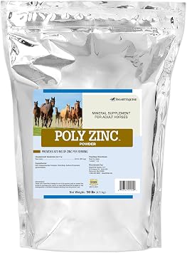 SmartEquine Poly Zinc Powder | Zinc Supplement for Horses | Hoof Care Vitamins and Minerals | Supports Bone and Hoof Wellness | Equine Skin Coat Supplement | 10 lb