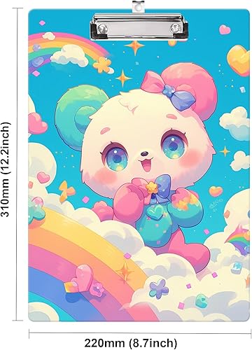 Miniatura 9 de Portapapeles decorativos de madera tamaño carta A4 para profesores, enfermeras, médicos, estudiantes y niños, bonito diseño para tamaño estándar de