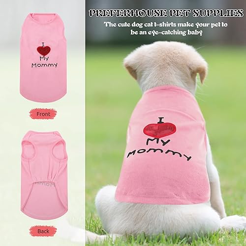 Miniatura 5 de Perferhouse - Camiseta para perro con patrón de amor, cómodo chaleco de algodón para perro de secado rápido, ropa para mascotas para perro, gato,