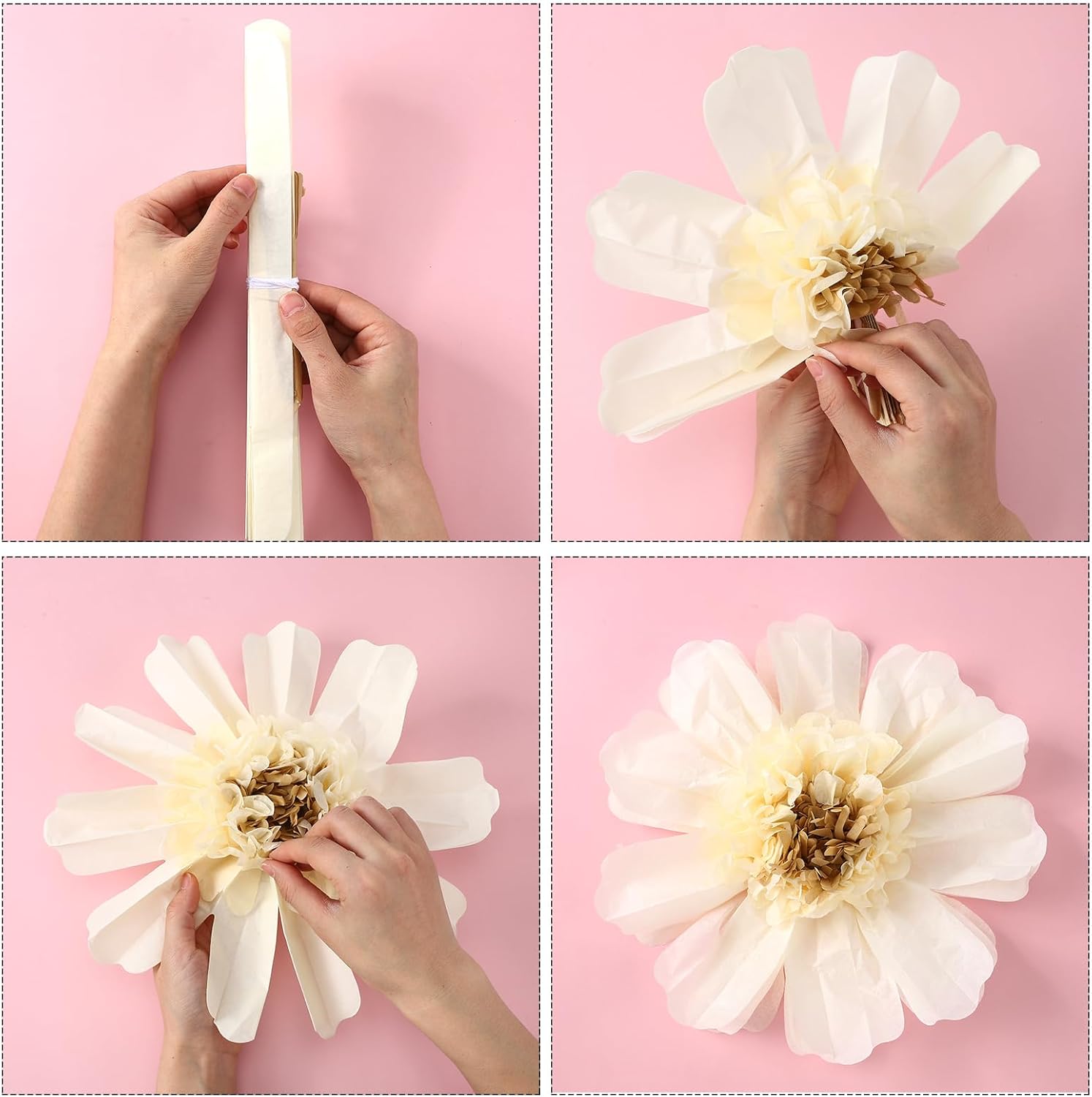Lincia 80 Pcs Giant Tissue Paper Flowers with Artificial Eucalyptus Leaves, Large Paper Flower Decoration for Wall Tea Party Supplies Baby Shower Birthday Nursery Room Wedding(Elegant Color,19''/12'')
