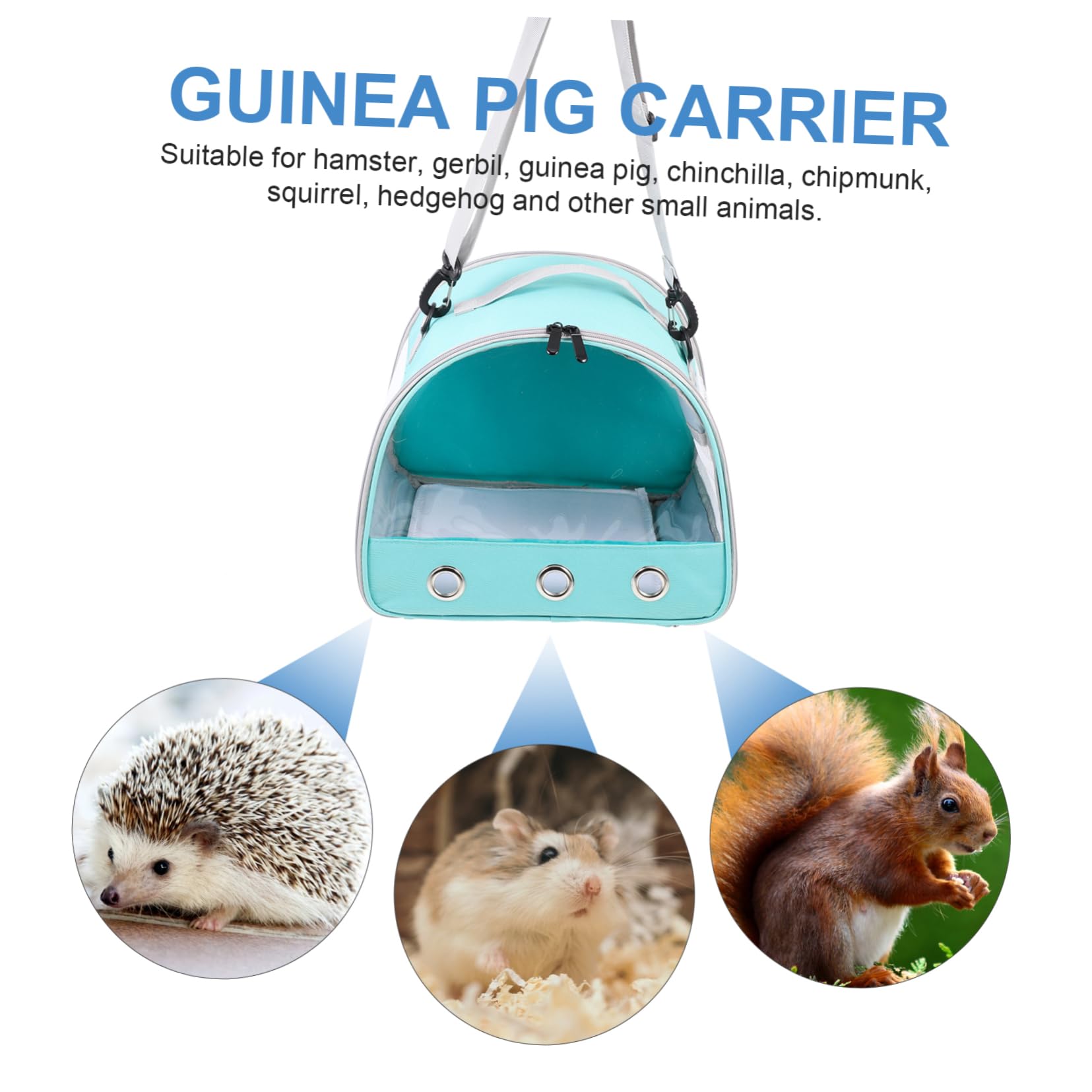 Kleintier Tragetasche Atmungsaktiv, Tragbarer Reisekäfig für Hamster | Grün, Polyester, für Meerschweinchen und Hamster, für Sightseeing und Camping