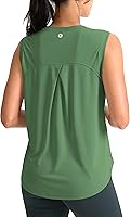 SANTINY Women's Sleeveless Tank Tops: Breathable Quick Dry Workout Shirts for Yoga, Tennis, Running & Activewear