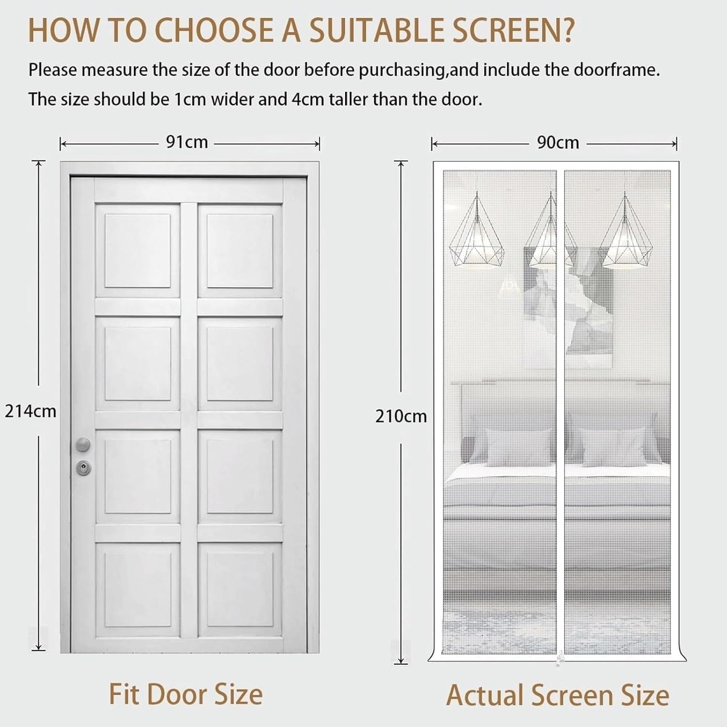磁気シールドドア、頑丈、自動閉鎖、取り付けが簡単、メッシュ磁気シールドドア、新鮮な空気の流れで昆虫の侵入を防ぎます(色:ホワイト、サ