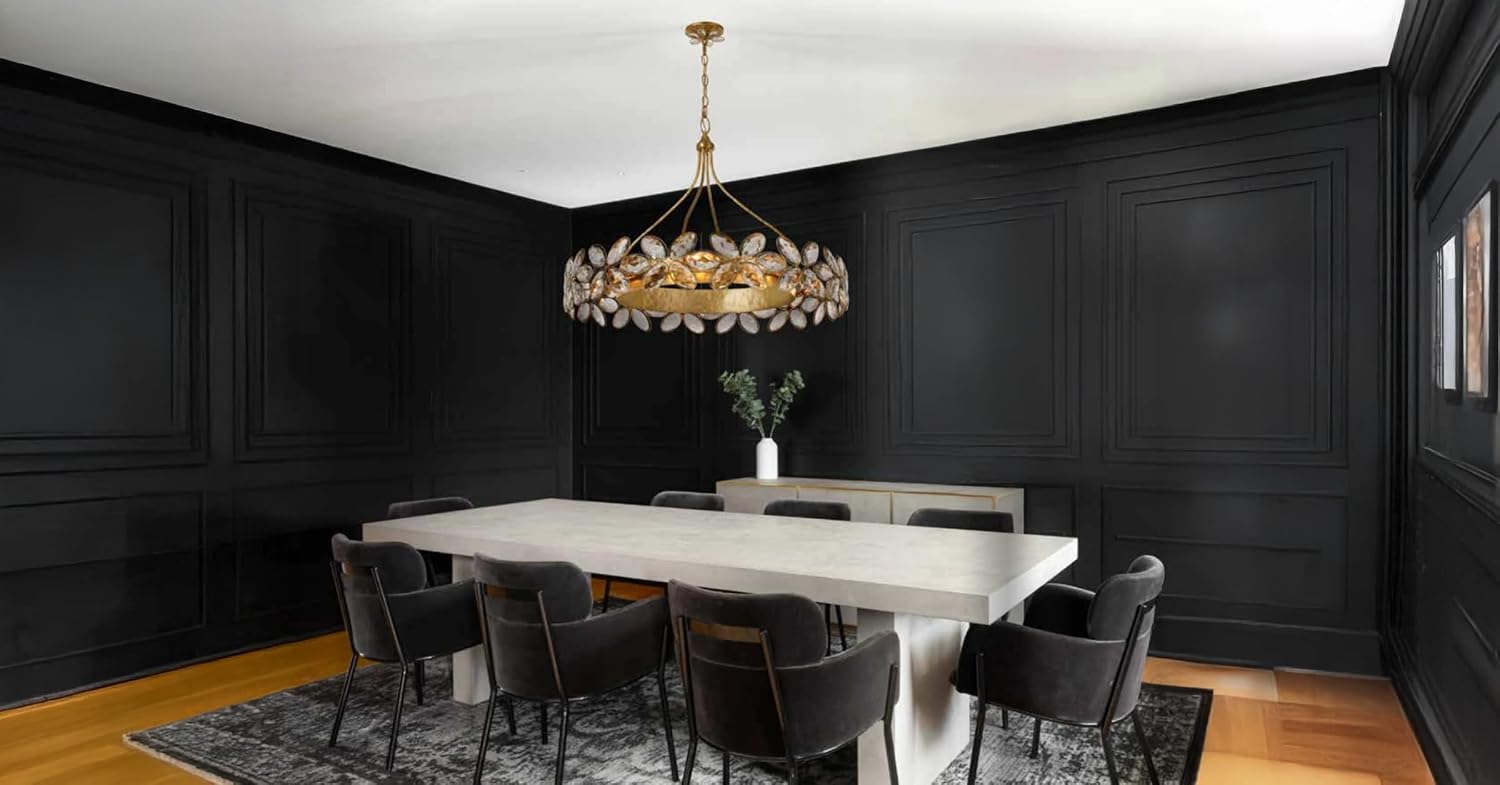 Savoy House 1-4528-14-221 Marbella K9 Flowers Ring Chandelier by Breegan Jane, 14-Light 840 Total Watts, 28" H x 36" W, Gold Shimmer