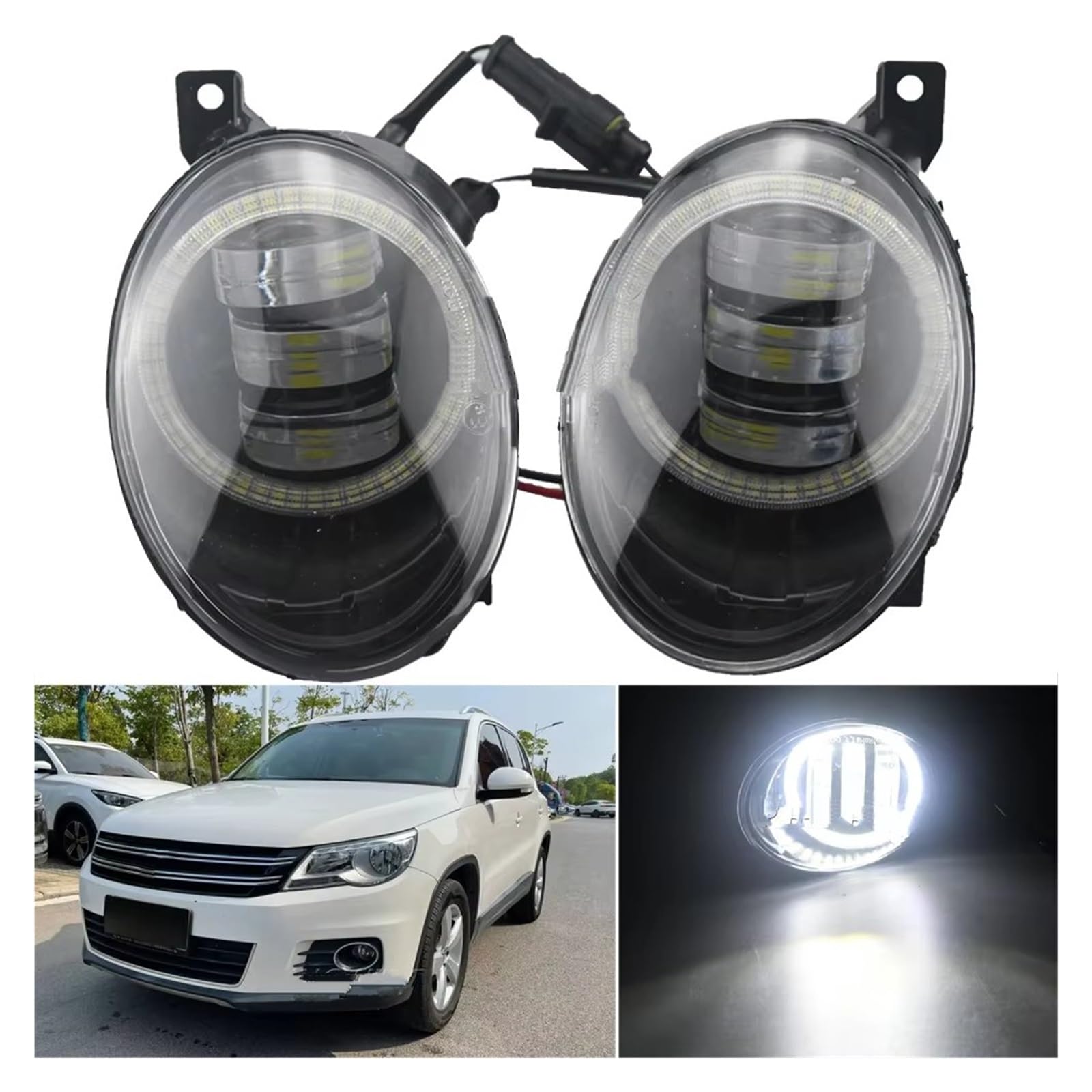 Genérico 2 Faros Antiniebla LED 30 W Para VW Para Tiguan (5N_) 2012-2016 Parachoques Delantero Coche Lámpara Canbus 9006 12 V Faros Antiniebla