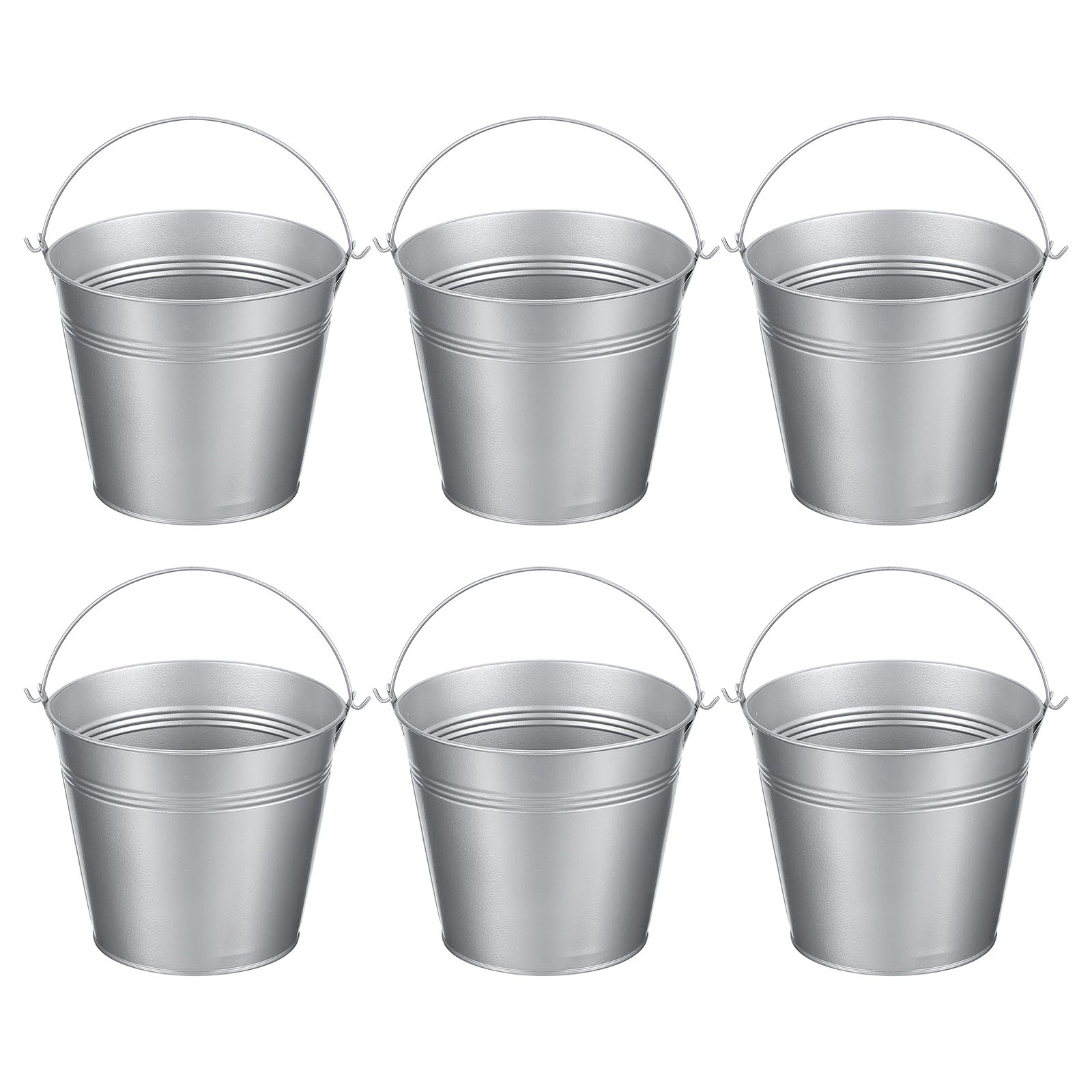 PATIKIL 5.9"x5.1" Small Metal Buckets with Handle