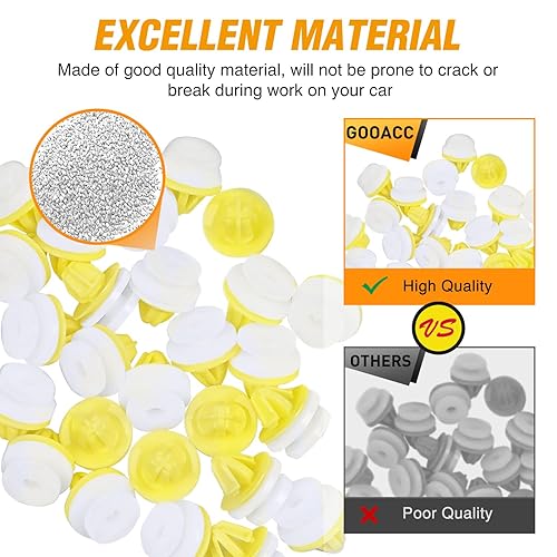 Vista 70 de GOOACC 50 Uds. Clips de moldeo de guardia de piedra de coche, clips de remache para Mazda KD53-51-SJ3A CX-5 con anillo de sello 50 clips para Mazda