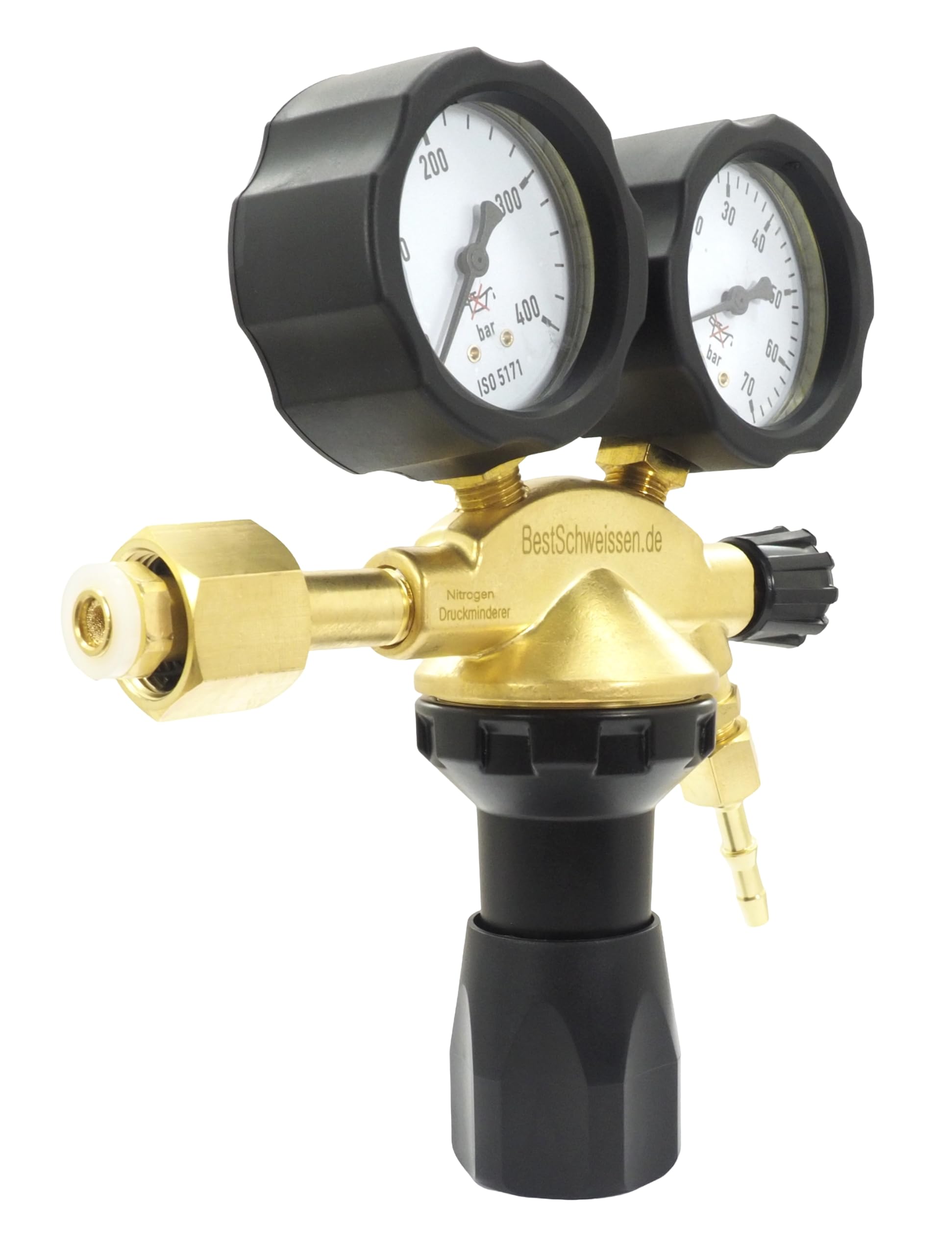 Bouteille d'azote 8L + Régulateur de pression pour azote 50 BAR - Ensemble bouteille de gaz azote avec détendeur pour atelier et industrie - Bestschweissen.de