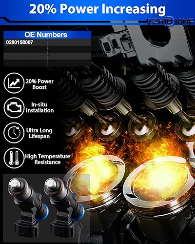 Miniatura 3 de Inyectores de combustible mejorados 0280158007 para Nissan Xterra Armada Pathfinder Armada Frontier Pathfinder Titan 2.4L 2.5L 4.0L 5.6L 2004 2005