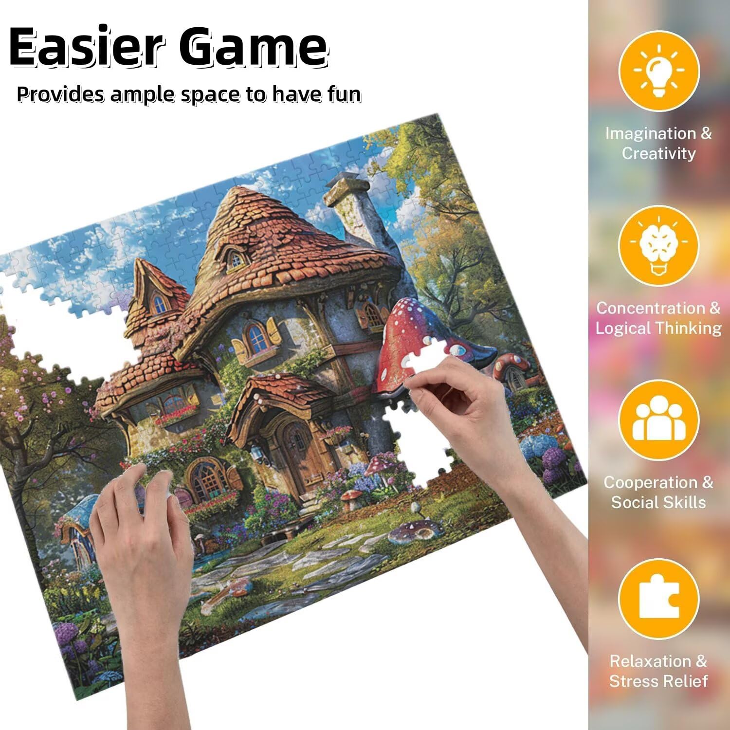 Jigsaw Puzzle, 4000 Pezzi Puzzle Classici, Fungo Puzzle Rilassamento Intelligence, Mpossibile Difficile Puzzle Impegnativo per Adulti Puzzle Gioco Familiare, Regalo per Amore Amico Cottage fr0-468