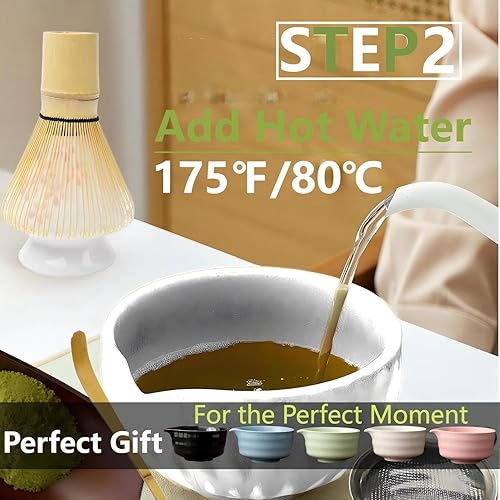 Miniatura 4 de Soporte para batidor Matcha Chasen, soporte de cerámica para batidor tradicional japonés (verde mate)